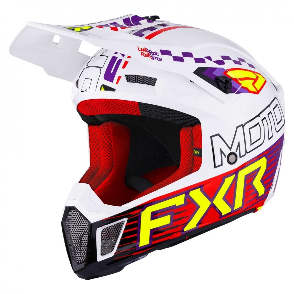 FXR (MX26) Helmet - Clutch - RACE DIV (White/Purple/Red)