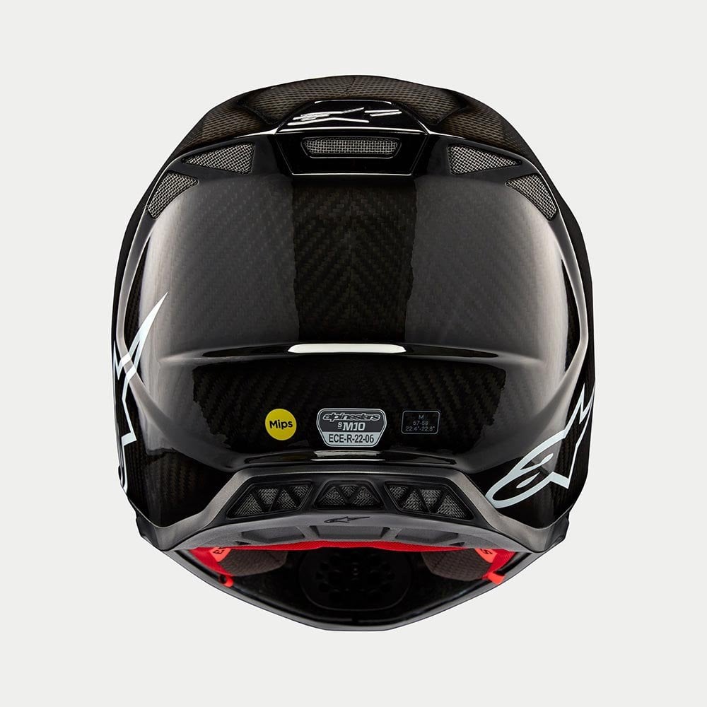 Alpinestars S-M10 MX Helmet - PLAIN (Gloss Black Carbon)