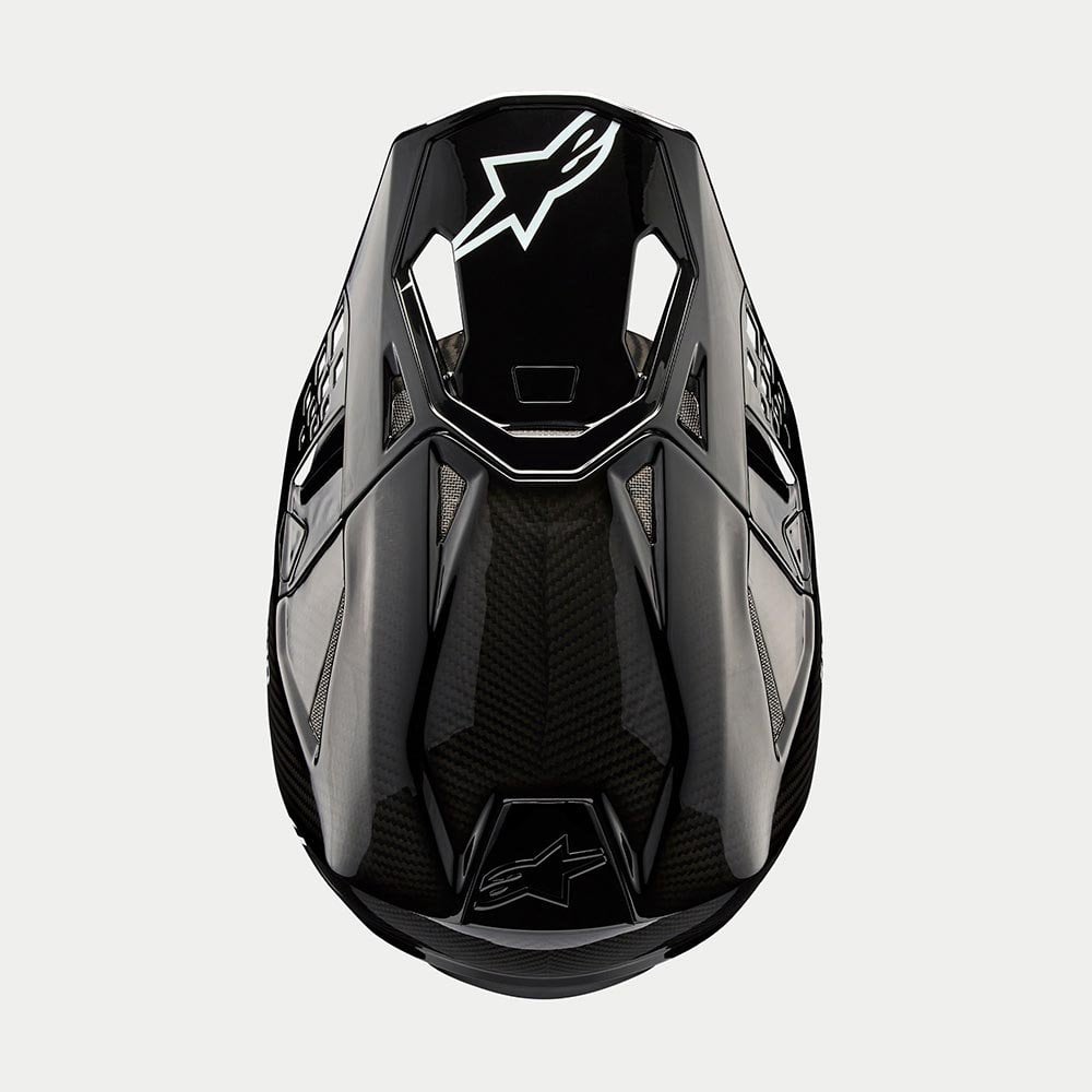 Alpinestars S-M10 MX Helmet - PLAIN (Gloss Black Carbon)