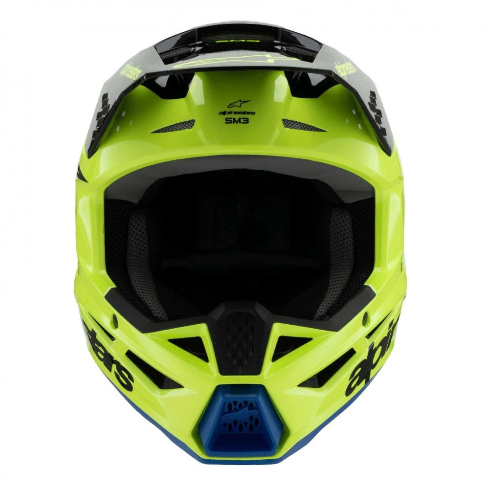Alpinestars (MX26) Youth Helmet - S-M3 Radium ECE06 (Yellow Fluo/Black/Blue Gloss)
