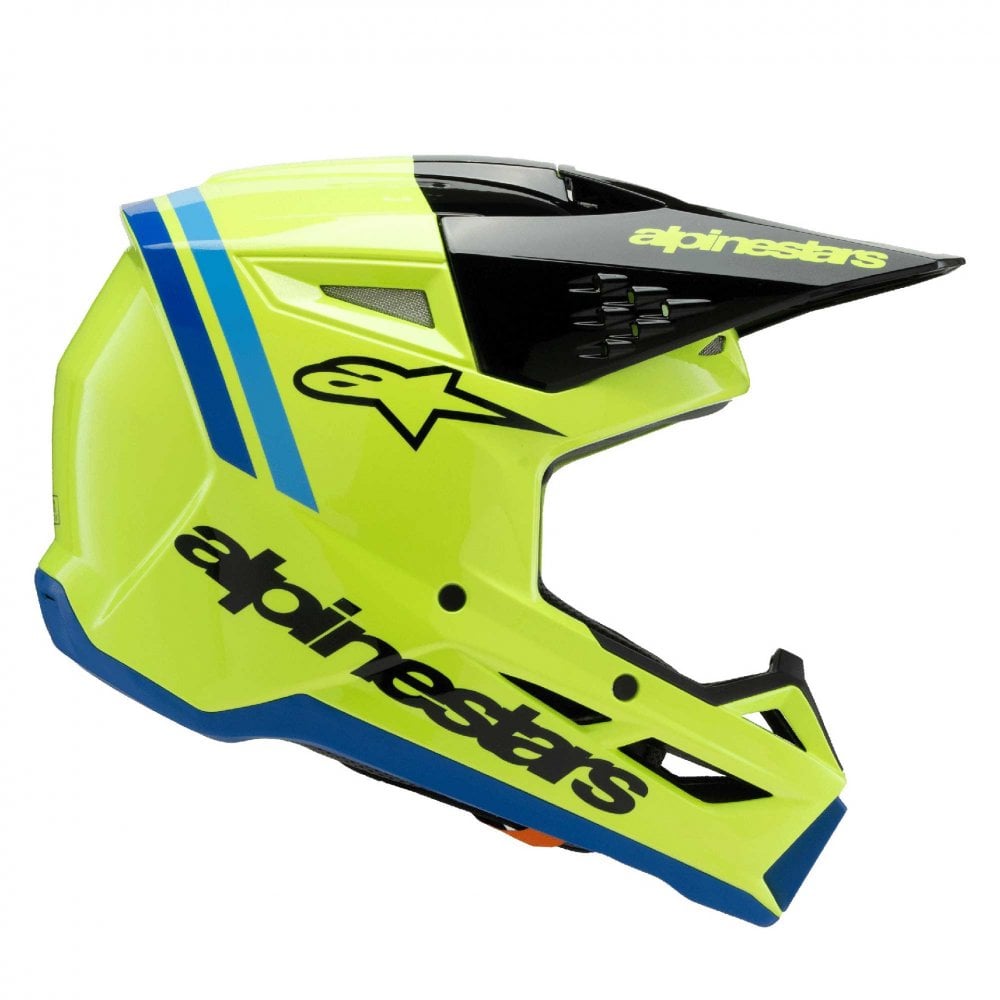 Alpinestars (MX26) Youth Helmet - S-M3 Radium ECE06 (Yellow Fluo/Black/Blue Gloss)