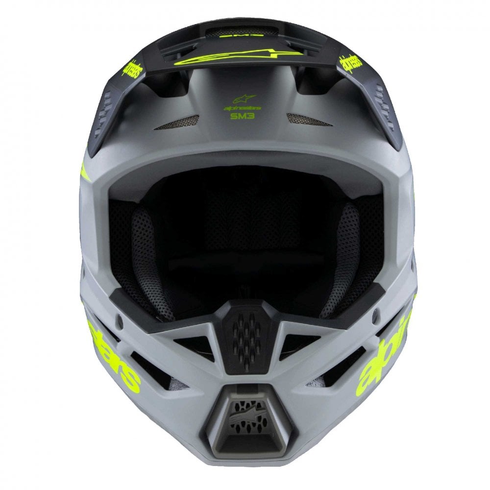 Alpinestars (SALE) Youth Helmet - S-M3 Radium ECE06 (Grey/Black/Yellow Fluo Matt)