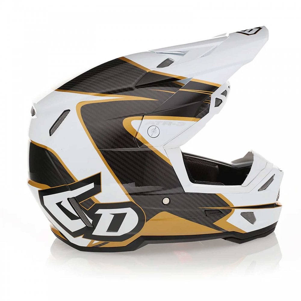 6D (MX25) Youth Helmet - ATR-3Y - WAVE (White/Gold)