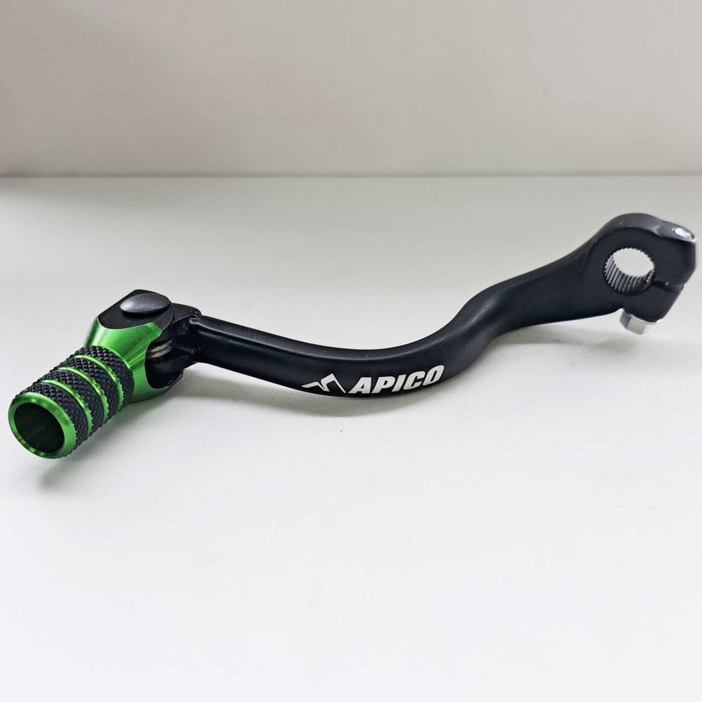 Apico - Gear Lever - Elite - KX125 94-02, KX250 94-08, KX500 94-04 - Black w/Green