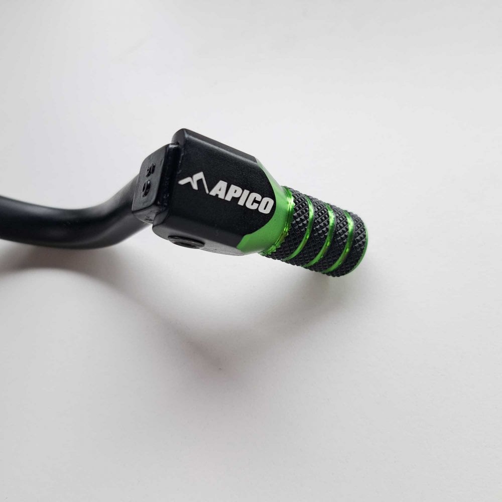 Apico - Gear Lever - Elite - KX125 94-02, KX250 94-08, KX500 94-04 - Black w/Green