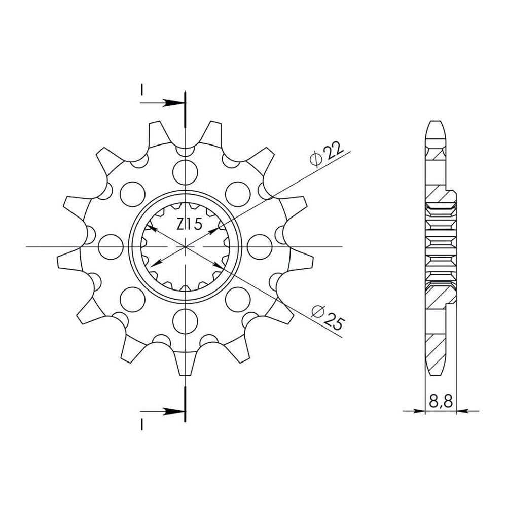 SuperSprox - Sprocket - Front - SS1901/R292/TG328 - 520 - KTM 125-530 91-26, Husqvarna 125-570 09-26, Gas Gas 125-500 21-26, Beta RR125-525 05-26, STARK