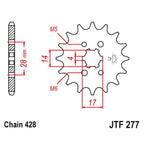 JT (Sprocket) Front - JTF277 - CRF125 14-25, ATV TRX90 93-19