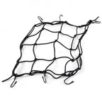 RIDERR Motorcycle Cargo Net - 30x30cm (Relaxed) | 6x Steel Hooks | Great for securing your luggage (Black)