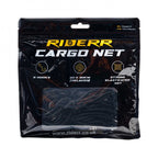 RIDERR Motorcycle Cargo Net - 30x30cm (Relaxed) | 6x Steel Hooks | Great for securing your luggage (Black)