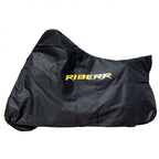 RIDERR Motorcycle Cover - Hurricane Premium All Weather |300d Oxford Fabric | UV Resistant | Fleece Linner | Chain loop Holes | Elasticated Base + Strap