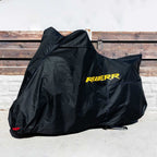 RIDERR Motorcycle Cover - Hurricane Premium All Weather |300d Oxford Fabric | UV Resistant | Fleece Linner | Chain loop Holes | Elasticated Base + Strap