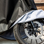 RIDERR Motorcycle Cover - Hurricane Premium All Weather |300d Oxford Fabric | UV Resistant | Fleece Linner | Chain loop Holes | Elasticated Base + Strap