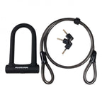 RIDERR Motorcycle D Lock + Cable Combo Deal (Black)