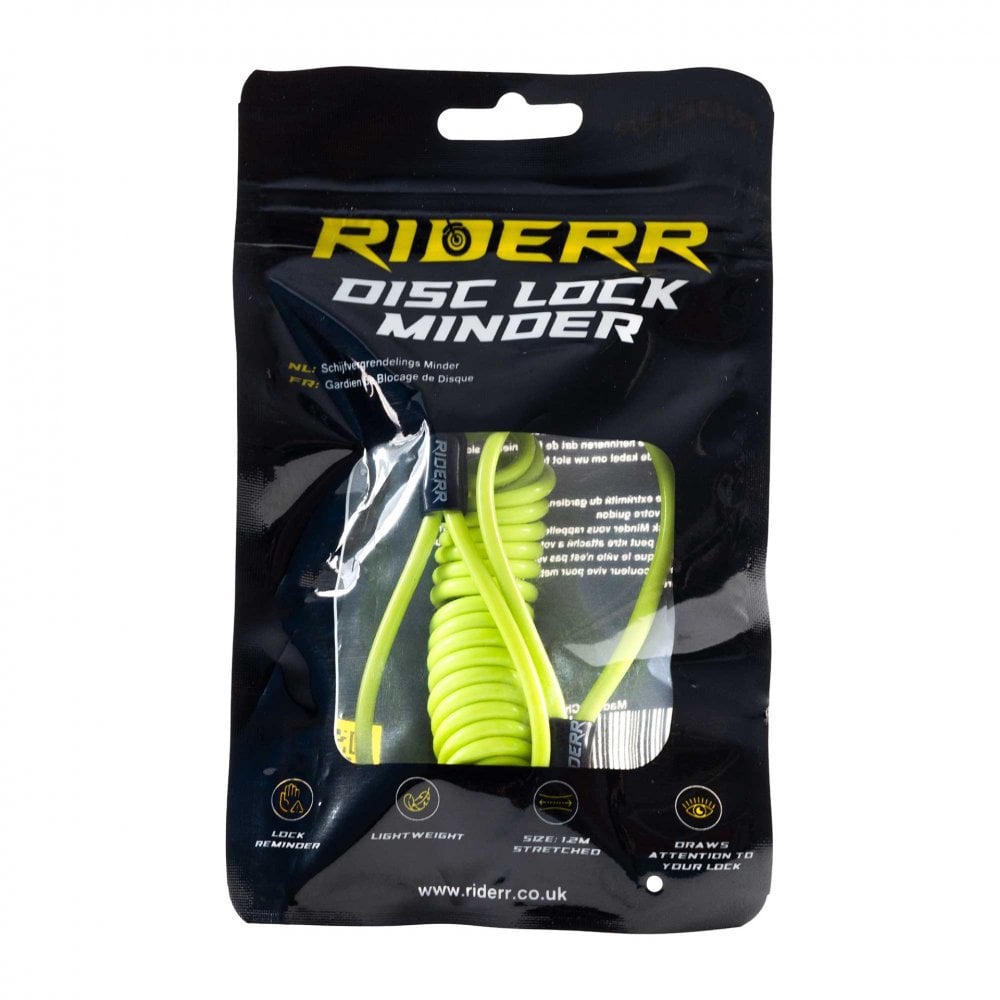 RIDERR Motorcycle Disc Lock - Reminder Cable (Fluo Yellow)
