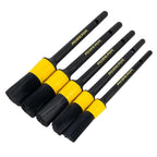 RIDERR Motorcycle Detailing Brush Set - Safe on Paintwork | Long Handles | Pack of 5x Brushes (Black/Yellow)