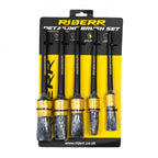 RIDERR Motorcycle Detailing Brush Set - Safe on Paintwork | Long Handles | Pack of 5x Brushes (Black/Yellow)