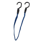 RIDERR Motorcycle Flat Bungee Strap - 24" | Anti Roll Design | Strong Elastic (Blue/Black)