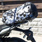 RIDERR Motorcycle Flat Bungee Strap - 24" | Anti Roll Design | Strong Elastic (Blue/Black)