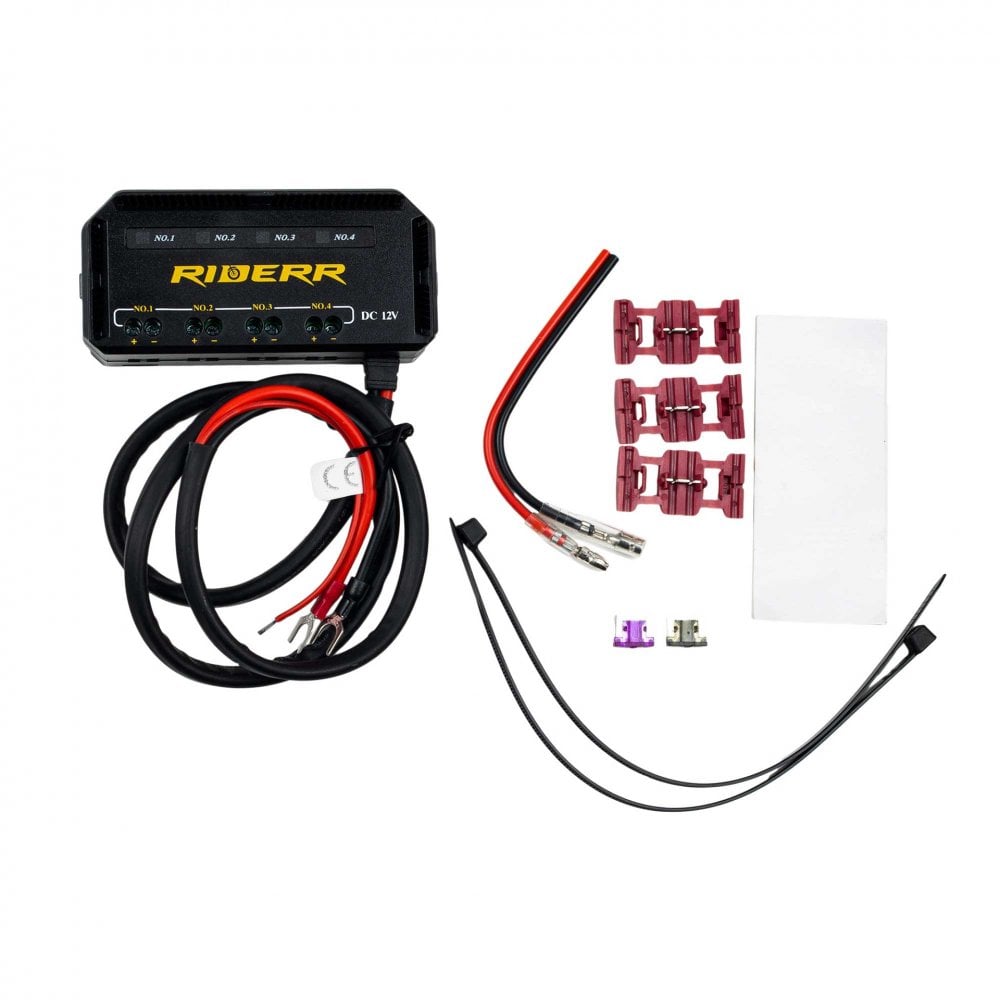 RIDERR Motorcycle Fuse Hub - 4x Devices (ignition Shut Off)