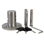 RIDERR Motorcycle Ground Anchor Lock - Stainless Steel Body | 10mm Stainless Pin | 3x Keys (Use with RR318 Chain)
