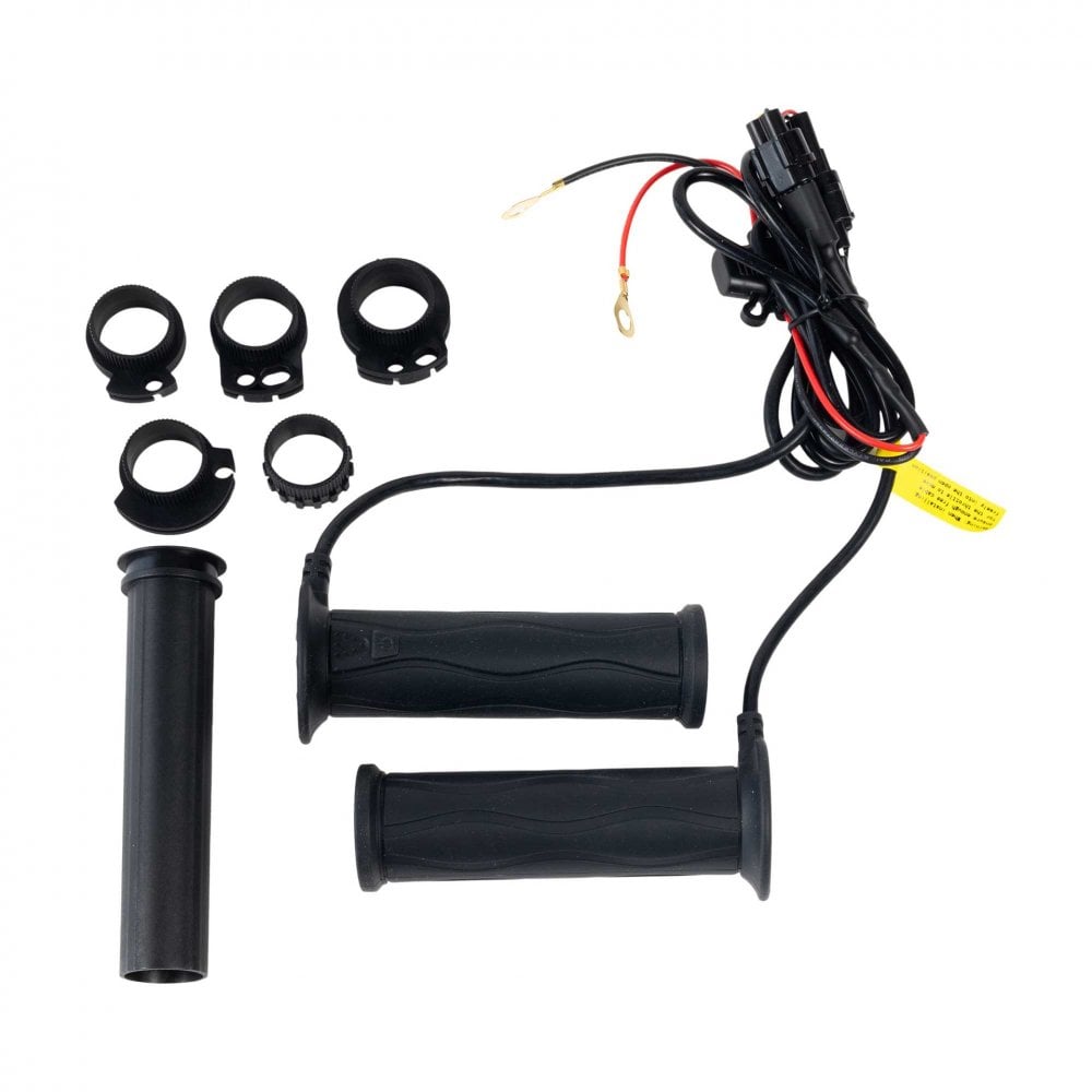 RIDERR Motorcycle Heated Grips - 12v | 5x Settings | inc Throttle tube and adaptors