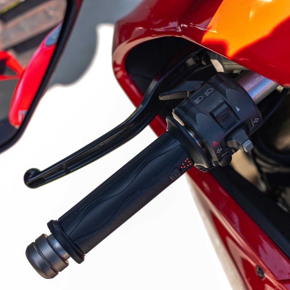 RIDERR Motorcycle Heated Grips - 12v | 5x Settings | inc Throttle tube and adaptors