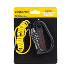 RIDERR Motorcycle Helmet Lock - Carabiner Combination Lock / T-Bar / Cable All in one Pack (Black/Yellow)