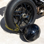RIDERR Motorcycle Helmet Lock - Carabiner Combination Lock / T-Bar / Cable All in one Pack (Black/Yellow)