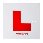 RIDERR Motorcycle L-Plates - Learner L Plate Kit (Rigid with Bracket / Rigid Rear / Self Adhesive / Number Plate Bolts)