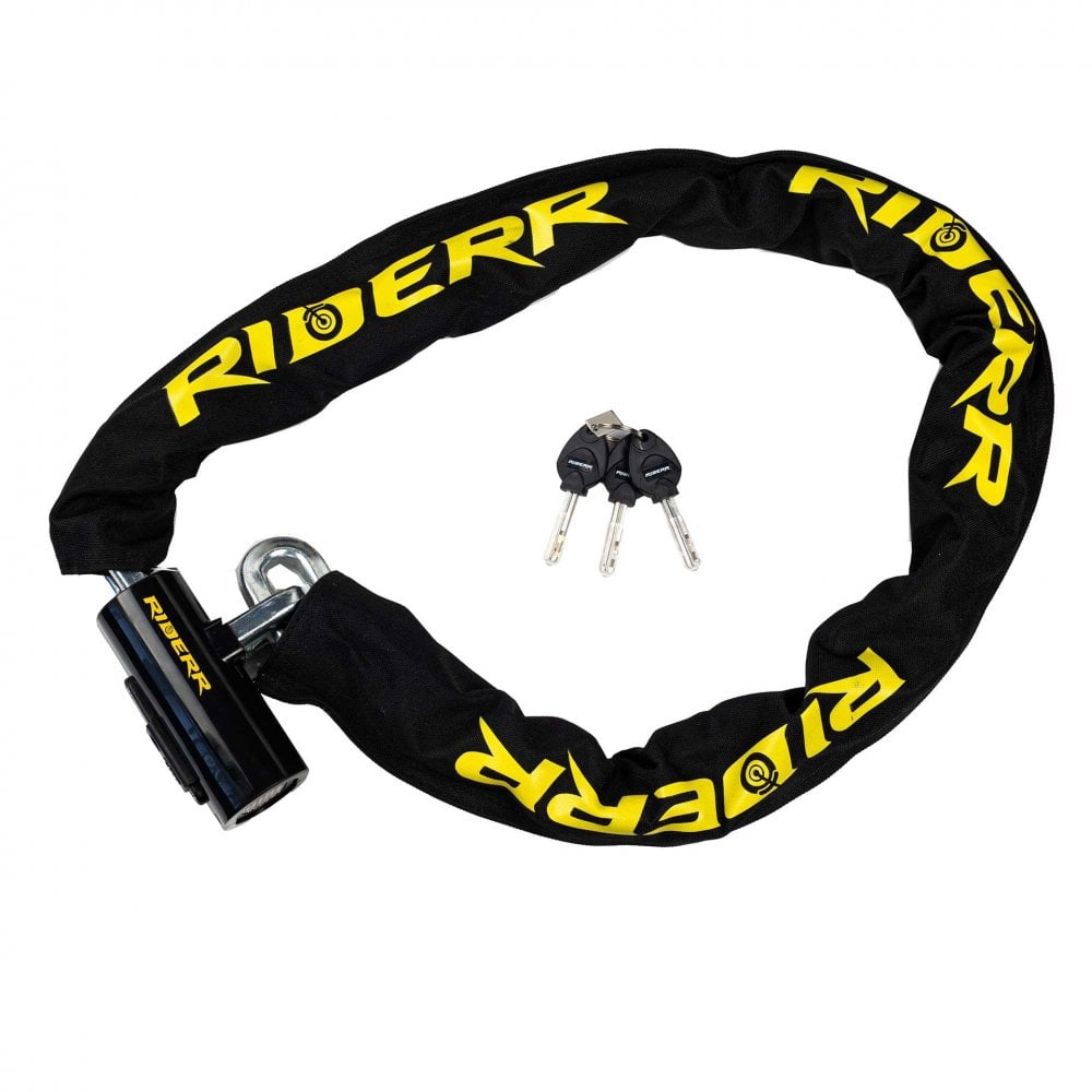 RIDERR Motorcycle LinkCore12 Alarm Chain Lock 1.2m - 120db | 360deg Motion Sensor | 12mm Links | ART4