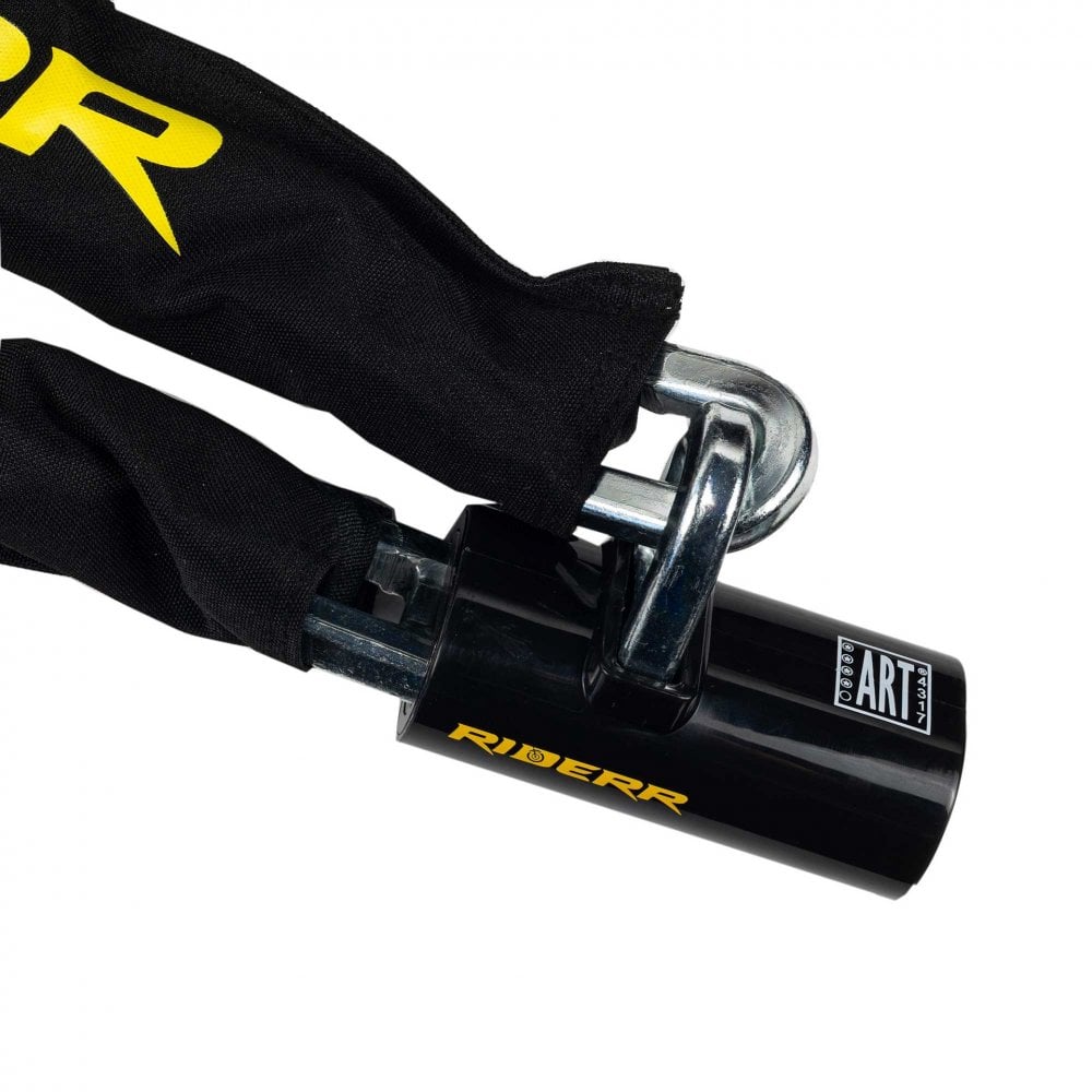 RIDERR Motorcycle LinkCore12 Alarm Chain Lock 1.2m - 120db | 360deg Motion Sensor | 12mm Links | ART4