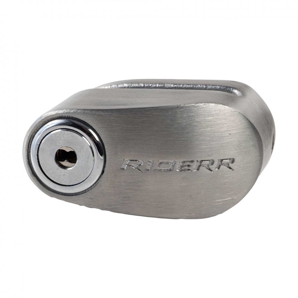 RIDERR Motorcycle Micro Disc Lock - 6mm Pin | Stainless Steel Body (Silver)