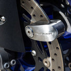 RIDERR Motorcycle Micro Disc Lock - 6mm Pin | Stainless Steel Body (Silver)