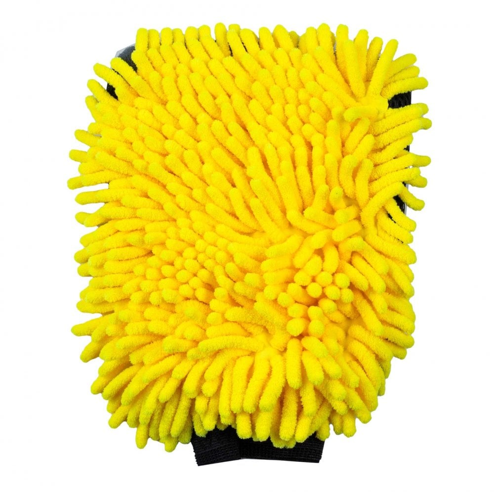 RIDERR Motorcycle Luxury Wash Mitt - Double Sided | Extra Soft (Yellow/Black)