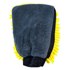 RIDERR Motorcycle Luxury Wash Mitt - Double Sided | Extra Soft (Yellow/Black)