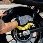 RIDERR Motorcycle Luxury Wash Mitt - Double Sided | Extra Soft (Yellow/Black)