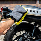 RIDERR Motorcycle Luxury Wash Mitt - Double Sided | Extra Soft (Yellow/Black)