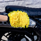 RIDERR Motorcycle Luxury Wash Mitt - Double Sided | Extra Soft (Yellow/Black)
