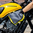 RIDERR Motorcycle Luxury Wash Mitt - Double Sided | Extra Soft (Yellow/Black)