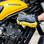 RIDERR Motorcycle Luxury Wash Mitt - Double Sided | Extra Soft (Yellow/Black)