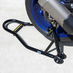 RIDERR Motorcycle Paddock Stand - Pro Model | 340kg | 32mm Steel Tube | Includes Universal & Bobbins Adaptors