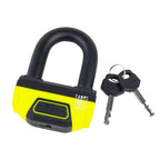 RIDERR Motorcycle RR55 Disc Lock 14.5mm Hardened Steel D Lock ART4 (Black/Yellow Fluo)