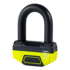 RIDERR Motorcycle RR55 Disc Lock 14.5mm Hardened Steel D Lock ART4 (Black/Yellow Fluo)