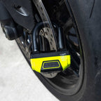 RIDERR Motorcycle RR55 Disc Lock 14.5mm Hardened Steel D Lock ART4 (Black/Yellow Fluo)