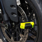 RIDERR Motorcycle RR55 Disc Lock 14.5mm Hardened Steel D Lock ART4 (Black/Yellow Fluo)