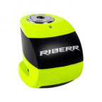 RIDERR Motorcycle RS6 Alarm Disc Lock 6mm Pin | 120db | IP67 Rated (Black/Green Fluo)