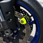 RIDERR Motorcycle RS6 Alarm Disc Lock 6mm Pin | 120db | IP67 Rated (Black/Green Fluo)