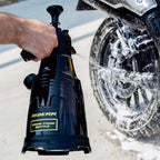 RIDERR Motorcycle Snow Foam Bottle - 2ltr | 2x Spray Nozzles for Water or Foam (Black/Yellow)