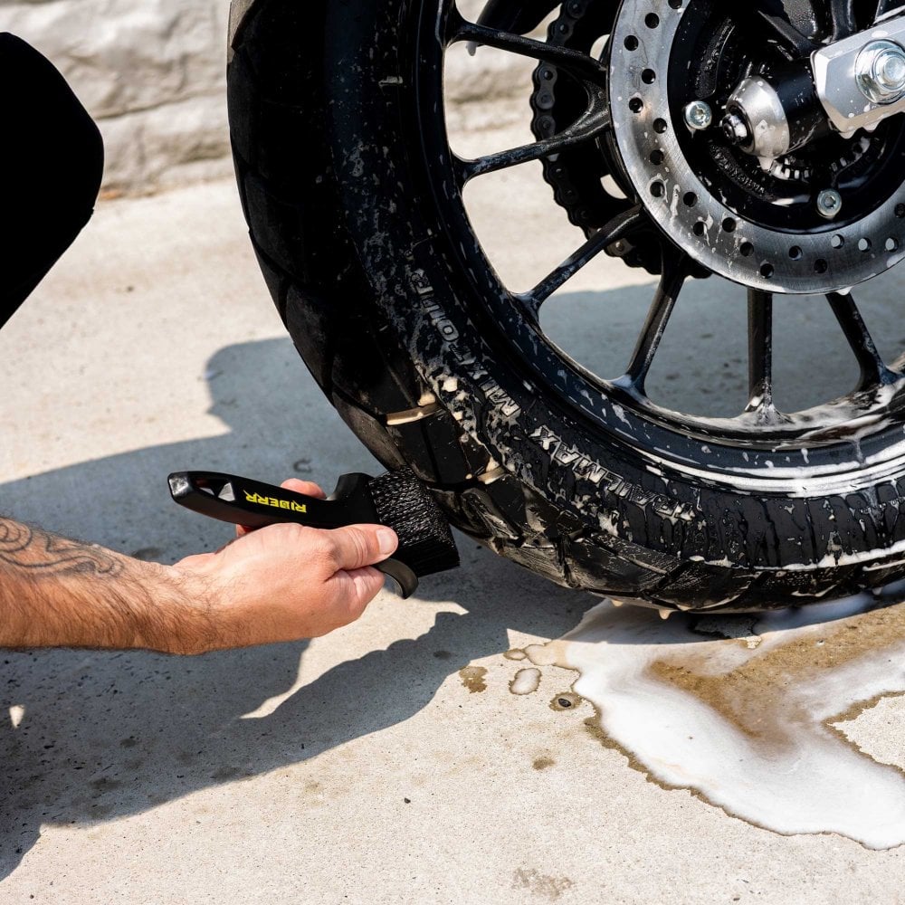 RIDERR Motorcycle Tyre Brush (Black/Yellow)
