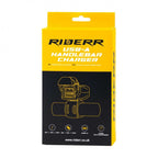 RIDERR Motorcycle USB Handlebar Charger - SAE Input to USB-A Output | 1.7m Cable | 5v 9v 12v | 3A 2A 1.5A